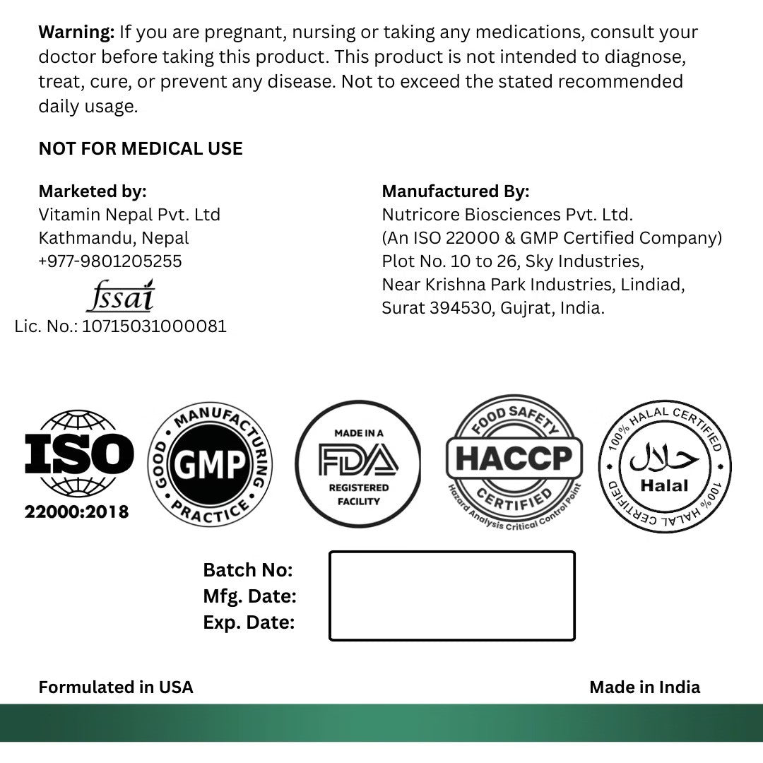 Magnesium Glycinate Supplement - 60 Capsules